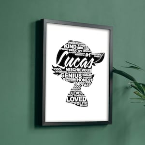 Lucas – Name Poster Print Files, Affirmation Name Poster, Kids Room Poster, Boy Room Poster, Digital Print, PNG, JPG, SVG