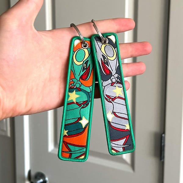Anime Keychain Embroidered Jet Tag