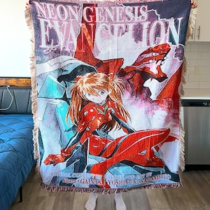Anime Woven Blanket | Futuristic Wall Hanging Tapestry | Cotton Throw Decor