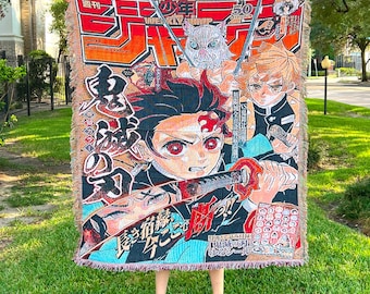 Anime Woven Blanket | Tapestry Throw for Wall Decor | Great Room Gift for Anime Fans