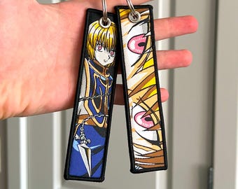 Étiquette jet brodée porte-clés anime