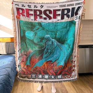 Anime Woven Blanket | Unique Wall Hanging Tapestry | Cozy Decor Idea for Bedrooms and Fans