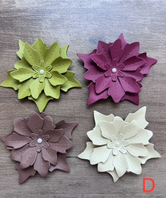 4 Pcs Paper Flowers Die Cut Out, Scrapbooking, Party Decoration, Card Making, School Project ...