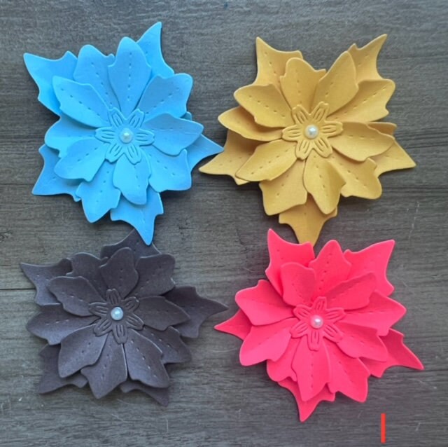 4 Pcs Paper Flowers Die Cut Out, Scrapbooking, Party Decoration, Card Making, School Project ...