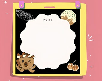 Takoyaki Notepad Octopus Notepad Cute Notepad Black Printables