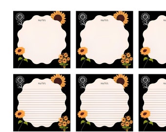 Sunflower Notepad Cute Notepad Floral Notepad Flower Notepad