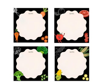 Vegetables Notepad Cute Notepad Veggies Notepad for Kids Printables