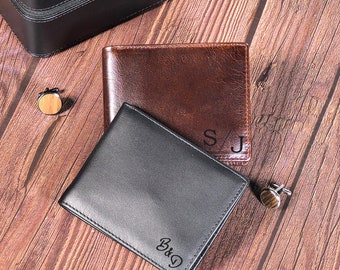 Personalized Leather Wallet, Custom Men's Wallet, Engraved Genuine Leather Wallet, Groomsman Gift, Personalized Wallet,Gift for Him
