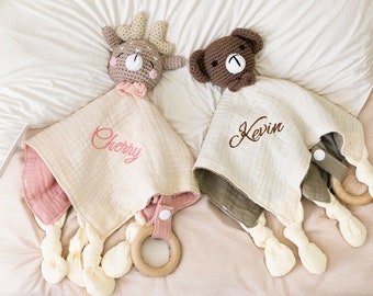 Benutzerdefinierte gestickte Name Baby Tröster ， personalisierte Baby Decke ， Neugeborenen Baby Geschenke ， Baby Geschenke ， Baby Essentials ， Babypartygeschenk