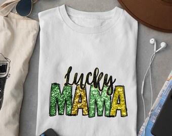 Lucky Mama Shirt, Comfort Colors Saint Patricks Tshirt, St Patricks Tee, Saint Patricks Day Gift for Mom, Shamrock Shirt, Irish Mom Crewneck