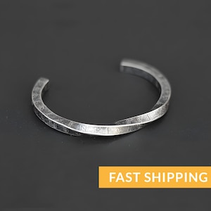 Norse and Celtic-inspired bracelets for men: Viking bangle with runes torc, and Celtic cuff