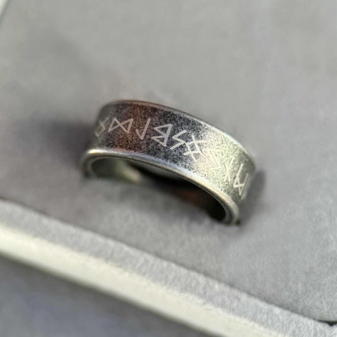 Silver Odin Norse Viking Rune Ring: Retro Amulet Jewelry for Men ...