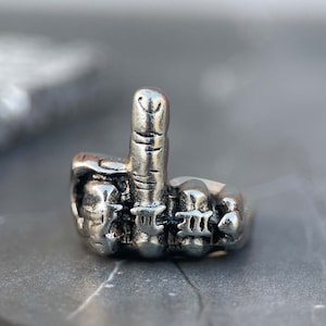 Sassy Sterling Silver Middle Finger Ring: Make a Bold Statement