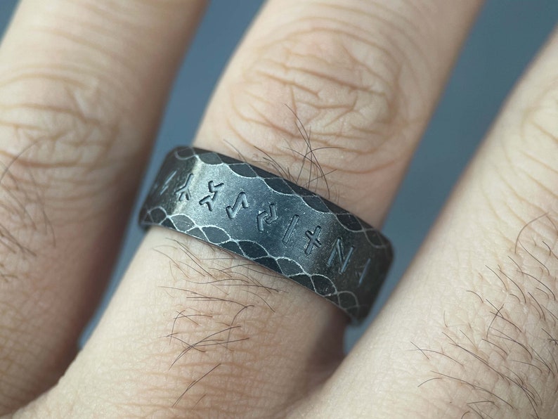 Silver Rune Circular Pattern Vintage Silver Viking Rune Ring for Men and Women – Nordic Odin ...