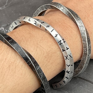 Norse and Celtic-inspired bracelets for men: Viking bangle with runes, torc, and Celtic cuff