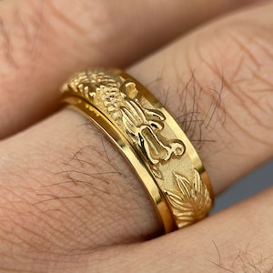 Handmade Fidget Dragon Ring for Men, Stress Relief Spinner Ring, Anxiety Ring for Women, Worry Ring Birthday Gift, Unique Jewelry for Him