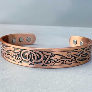Bracciale magnetico regolabile in oro rosa, con pietra germanica, magnetico, per terapia magnetica, adatto per regali