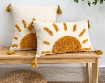 Boho throw pillow covers/Sunrise throw pillow case/Pillow covers /Lumbar pillow/Cute Boho decor sofa pillowcase/Boho chic home decor