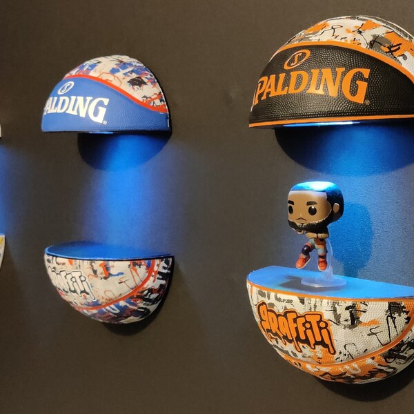 LED étagère murale basket-ball Spalding NBA décoration sport cadeau unique stylé