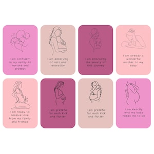 40 carte di affermazione sulla gravidanza. Benessere in gravidanza. Parto positivo. Riposo, relax. Download immediato. Bambina.