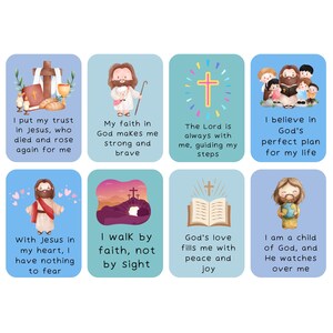 Afirmaciones cristianas con temática de Pascua para niños. Centradas en la fe, el amor al Señor, el significado religioso de la Pascua y el perdón.