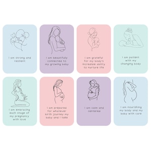 40 Schwangerschafts-affirmationskarten. Schwangerschaft Wellness. Positive Geburt. Ausruhen, Entspannen. Sofortiger Download.