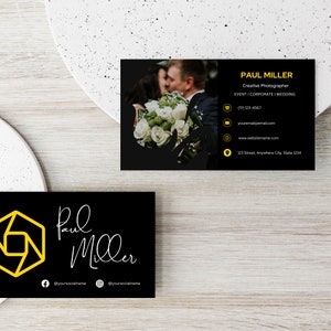 Photographer Business Card Template, Modern Business Card Template, Unique Business Card, Double Sided Business Card, Canva Template