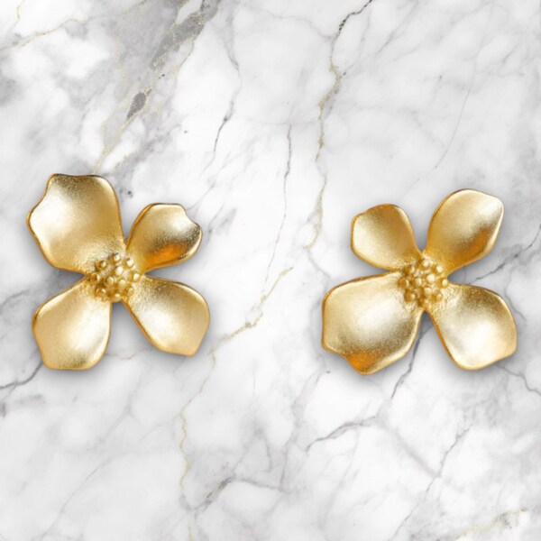 Gardenia Flower Earrings, Floral Earring Studs, Gardenia Flower Jewelry, Gardenia Earring