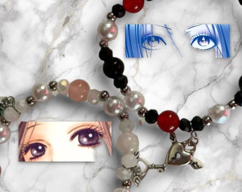 Nana and Hachi Matching Friendship Bracelets, Anime Friendship Bracelet, Agate Beaded Set, Friendship Jewelry