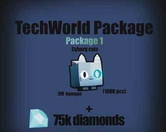 Cyborg cats and dogs with gems/diamonds pet sim 99 tech world