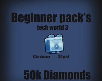 Beginner pack tech world with gems / diamonds pet sim 99