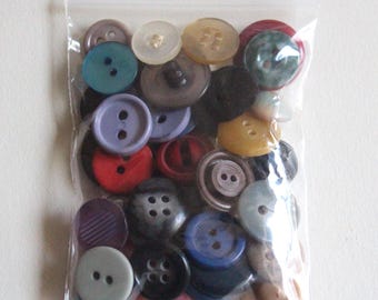 Grab Bag of 50 Mixed Vintage Buttons
