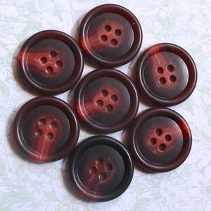 Vintage Dark Brown Rust Marble Buttons