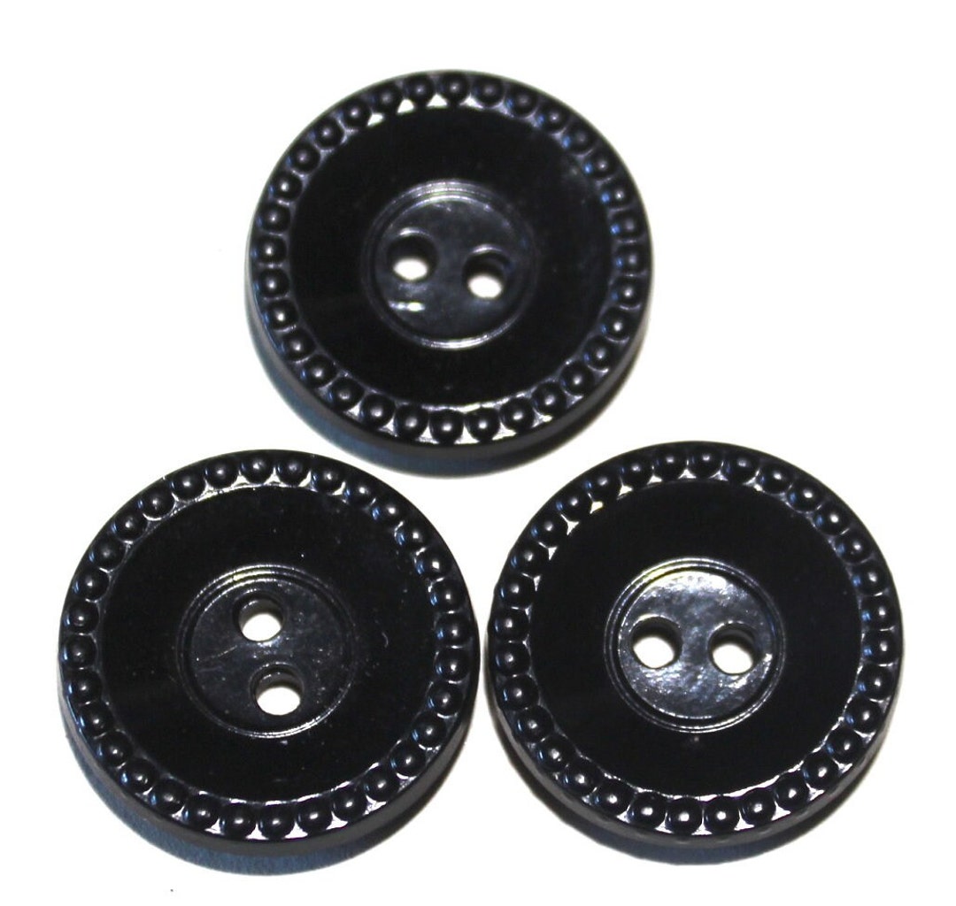 Ryman Buttons Shiny Black Rimmed Buttons - Etsy
