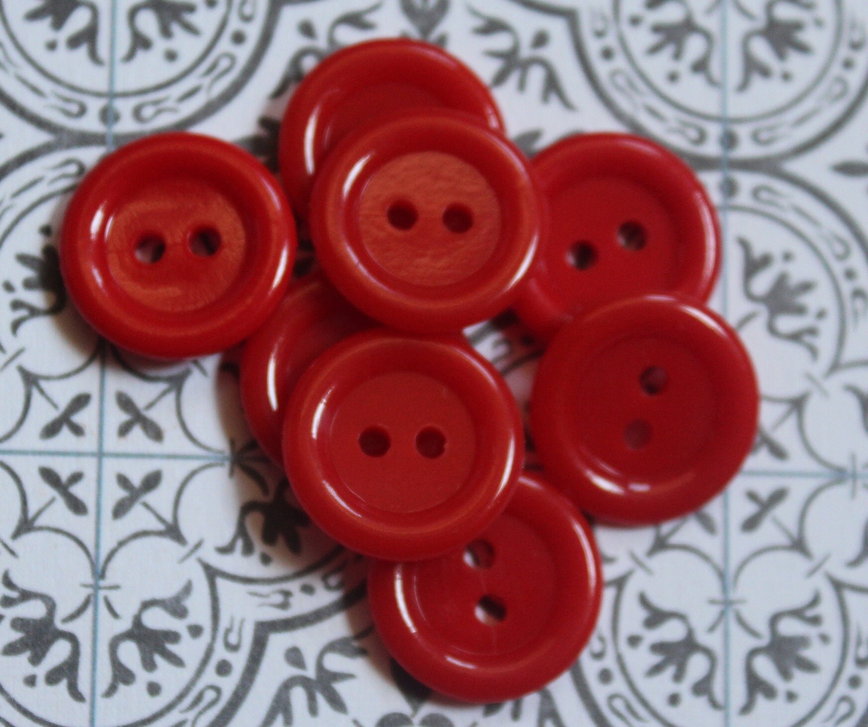 Shiny Red Buttons - Etsy