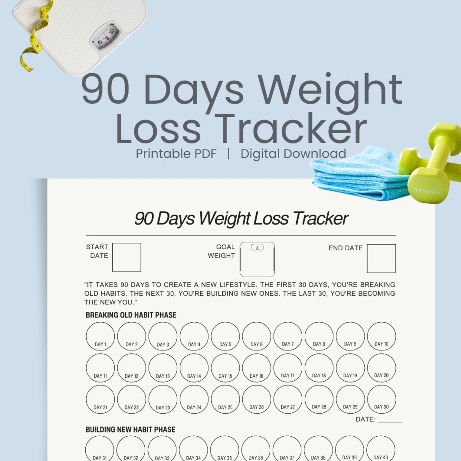 90 Day Weight Loss Tracker Printable Fitness Tracker Minimalist 90-day-weight-loss-tracker-printable-fitness-tracker-minimalist
