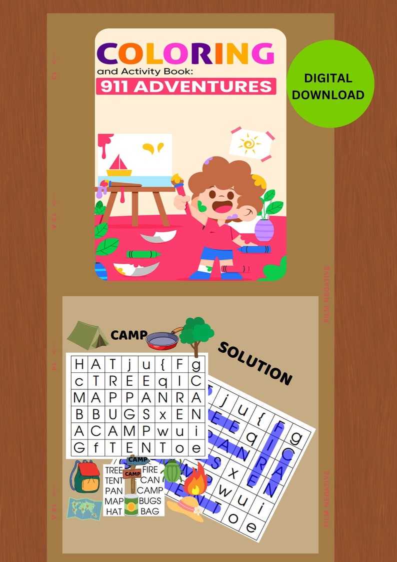 911 COLORING BOOK, Activity Book, Educational, Confidence, Creative