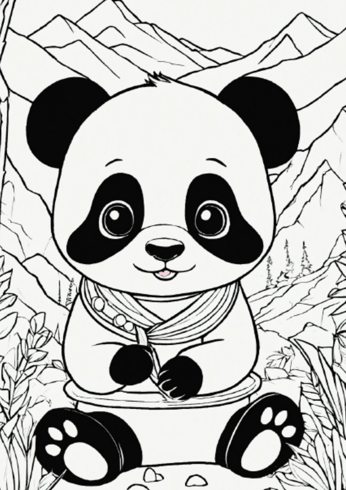 25 PAGE Cute PANDA, Coloring Pages, PDF, Digital Download, Educational ...