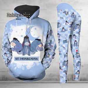Disney Eeyore Hoodie And Leggings, Not A Morning Person Shirt, Winnie Pooh Cartoon Shirt, Women Leggings, Disneyworld, Magic Kingdom