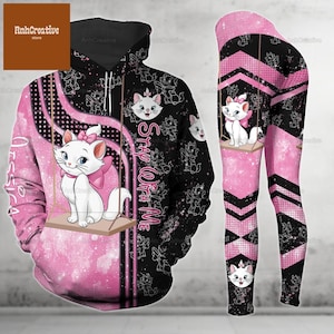 Disney Marie Hoodie And Leggings, Custom Marie Cat Hoodie, Kitten Leggings For Women, Disneyland Shirt, Disneyworld Shirt, Gift For Her