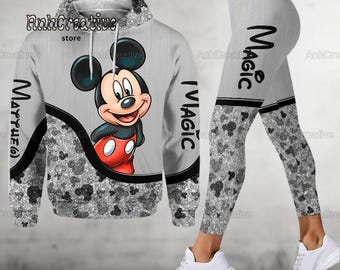 Sudadera con capucha de Mickey Magic, sudadera personalizada, sudadera con capucha de Disney Mouse, pantalones de yoga de Mickey, leggings deportivos, camiseta de Disneyworld, Magic Kingdom