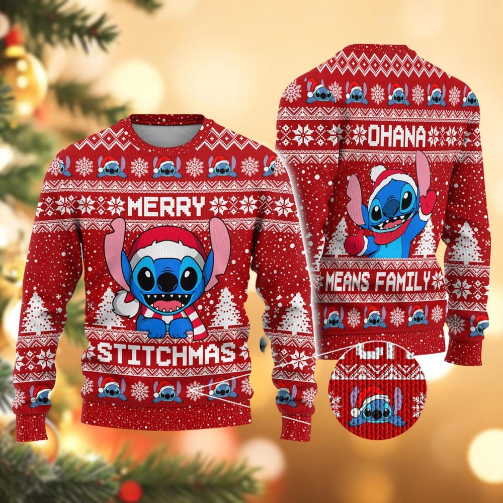 Stitch Christmas Ugly Sweater, Lilo And Stitch Family Sweater, Disney Holiday Sweater, Stitch Santa Shirt, Merry Stitchmas Sweater Teesummer