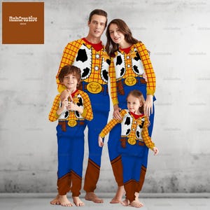 Christmas Woody Pride Pajamas Set, Toy Story Matching Family Pajamas, Woody Cosplay Costume, Disney Movie Halloween Holiday Pajamas