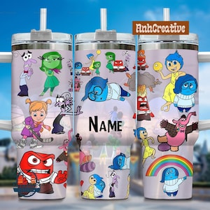 Personalized Inside Out Tumbler 40oz, Inside Out Movie Coffee Tumbler, Disney insulated Tumbler, Inside Out Merch, Cartoon Tumbler 40oz