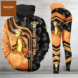 Disney Tigger Hoodie And Leggings, Custom Tigger Winnie The Pooh Hoodie, Cartoon Leggings For Women, Disneyland Shirt,Disneyworld Shirt