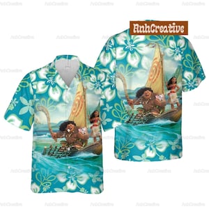 Disney Moana Hawaii Shirt, Disney Princess Hawaiian Shirt, Moana Shirt, Disney Family Shirt, Moana Movie Button Shirt, Disney Trip Shirt