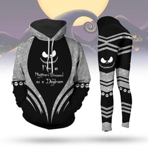 Custom Jack Skellington Hoodie And Leggings, Disney Movie Cartoon Hoodie, Nightmare Before Christmas, Disney Trip Shirt For Women Men
