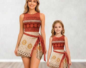 Moana Inspired Tennis Dress, Halloween Cosplay Dress, Disneyland Trip Outfit, Disneyworld Girl Dress, Disney Park Costume, Gift For Her