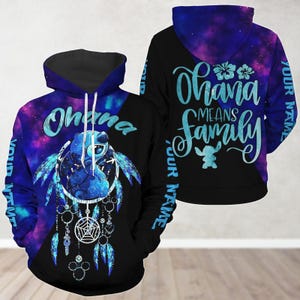 Custom Stitch Hoodie, Ohana Means Family Shirt, Stitch Birthday Gift, Disney Stitch Hoodie, Lilo And Stitch Hoodie, Movie Cartoon Shirt