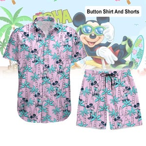 Mickey Mouse Tropical Hawaiian Shirt, Disney Mickey Button Shirt, Beach Shorts, Disneyland Hawaii Shirt, Disneyworld Shirt, Aloha Shirt